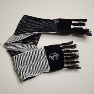 Elegant Black and White Striped Scarf